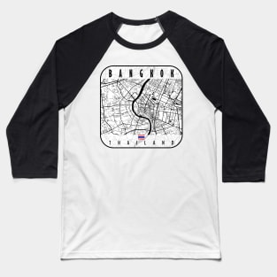 Bangkok Map Thailand Baseball T-Shirt